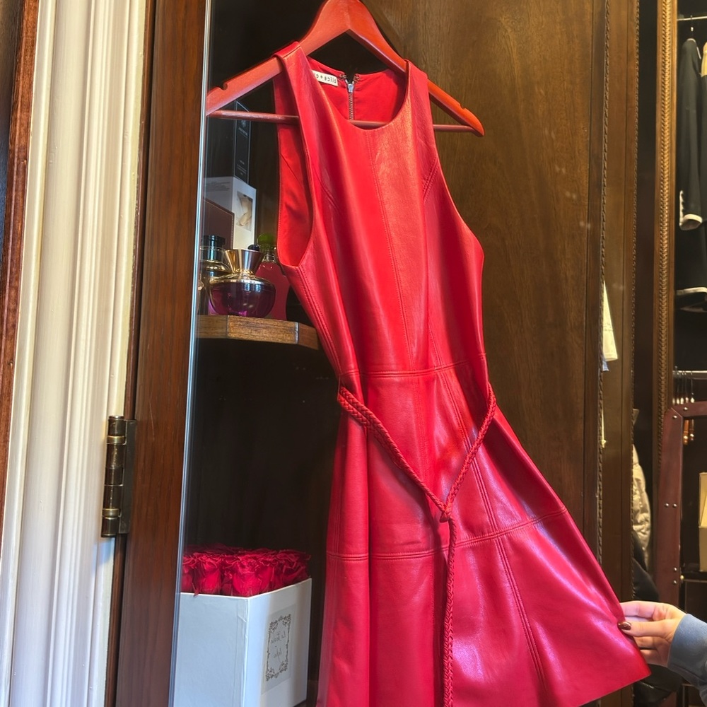Alice + Olivia Leandra Faux Leather Minidress Size 2 - Picture 5 of 8